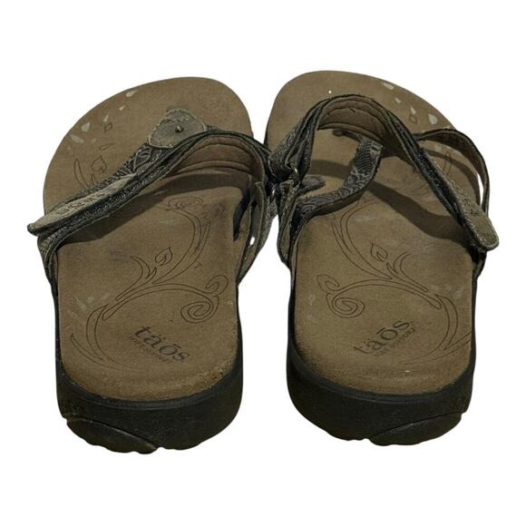 Taos Prize Brown Leather Flip Flop Sandals Women's Size 10 Comfort Arch Support - Picture 8 of 9
